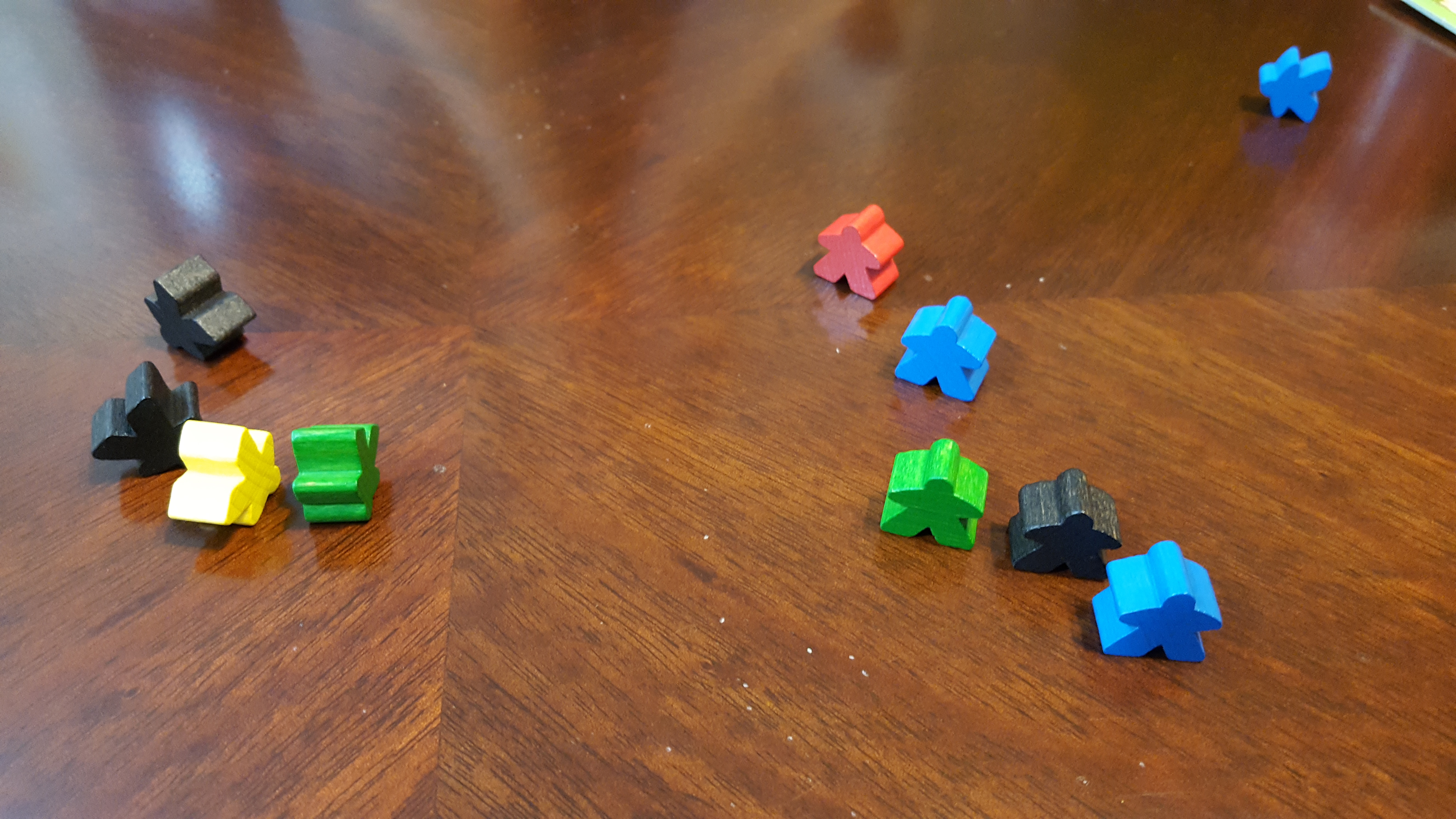 Carcassonne pieces grouped